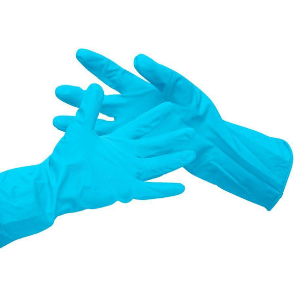 Value Rubber Gloves Size Medium Blue (Pack 6)