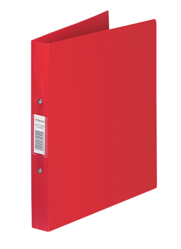 Rexel Budget Ring Binder PP 2-OR 25mm A4 Red PK10