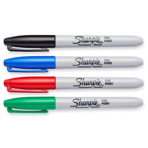 Sharpie Permanent Marker Fine Tip 1.0mm Line Assorted PK4