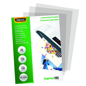 Fellowes Laminating Pouch A4 2x100 micron 5351111 (PK100)