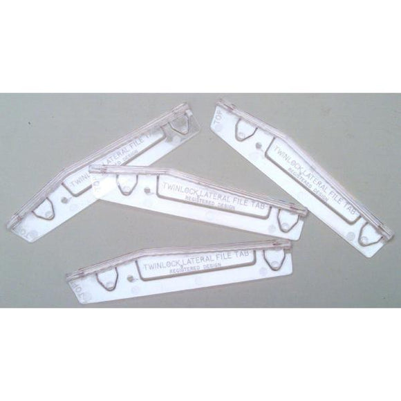 Rexel Crystalfile Lateral 330 Plastic Tabs Clr 70675 (PK25)