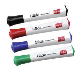 Nobo Glide Dry Marker Assorted Standard Tip 1902096 (PK4)