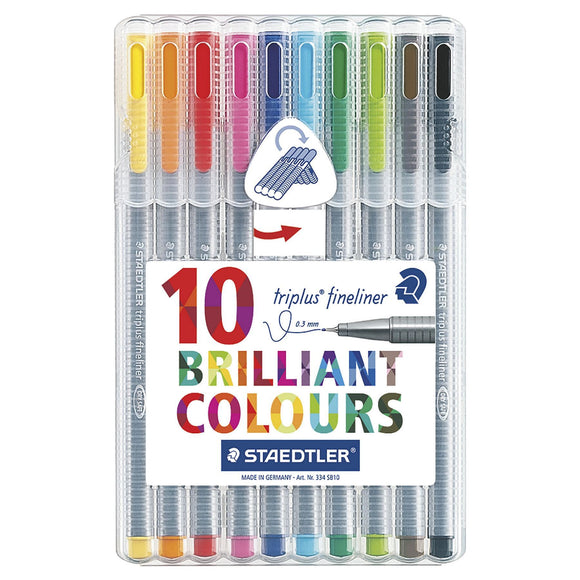 Staedtler Triplus Fineliner Desktop Bx Assorted Colours PK10