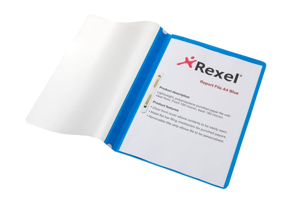 Rexel Report File Light Weight A4 Blue 12602BU (PK25)