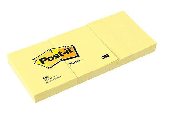 Post-it Note 38x51mm Canary Yellow PK12