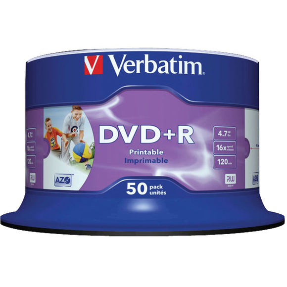Verbatim DVD Plus R Inkjet Printablent 50Pack