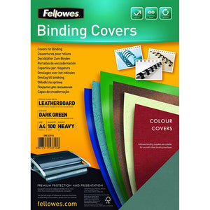 Fellowes FSC Leatherboard Covers A4 Green (Pack 100)