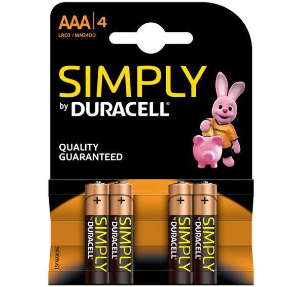 Duracell AAA SIMPLY Batteries PK4