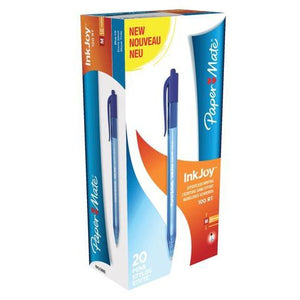 PaperMate InkJoy 100 Retractable Pen Medium Tip Blue PK20