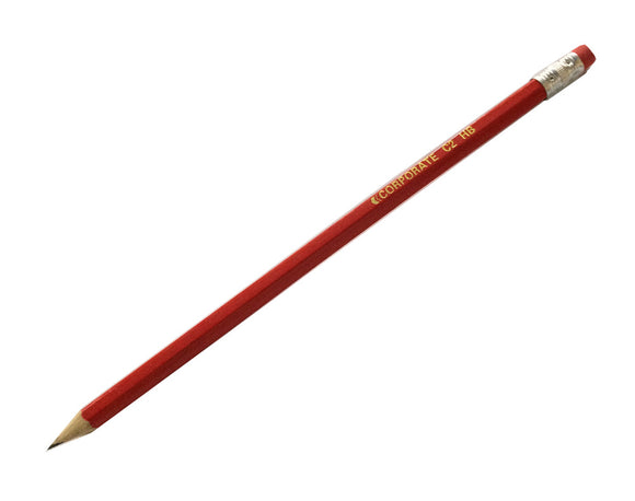 Value HB Pencils with Rubber Eraser Tip Red Barrel PK12