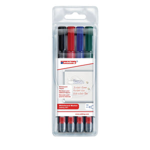 Edding 361 Whiteboard Marker Bullet Tip 1mm Assrtd PK4