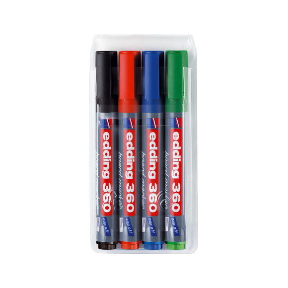 Edding 360 Whiteboard Marker Bullet Tip 1.5-3mm Assrtd PK4