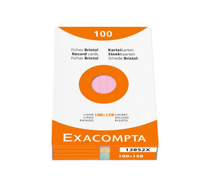 Exacompta Record Cards Lined 100x150mm Assorted 13852X (PK100)