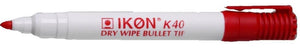 Value Dry Wipe Marker Bullet Tip Red (PK10)