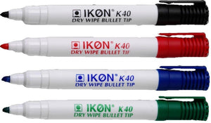 Value Dry Wipe Marker Bullet Tip Assorted (PK4)