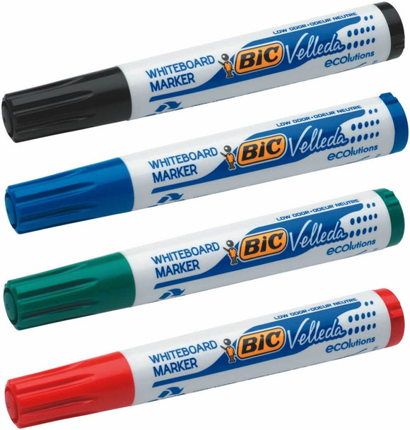 Bic Velleda Bullet Tip Whiteboard Marker Assorted (Pack 48)