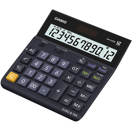 Casio DH-12TER 12 Digit Landscape Tax&Currency Calculator BK