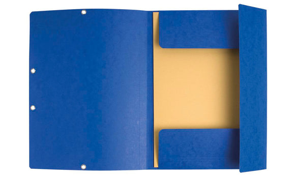 Europa Elasticated 3 Flap Folders 400gsm 24x32cm Blue PK10