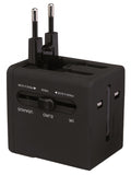 Swordfish VariPlug Dual USB Universal Travel Adapter Black