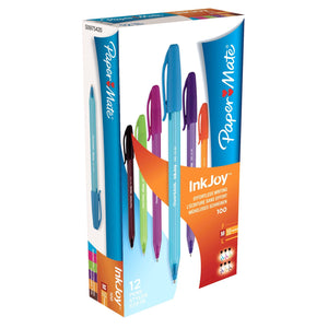 PaperMate InkJoy 100 CAP Ball Pen Med Tip Assorted PK12