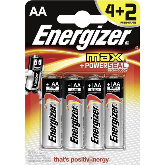 Energizer MAX Batteries E91/AA PK4 Plus 2