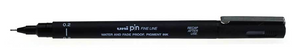 Uni Ball PIN Ultra Fineliner Pens 0.2mmTip Black PK12