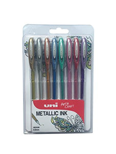 Uni Ball Signo UM 120NM Metallic Gel Ink Pen Assorted PK8