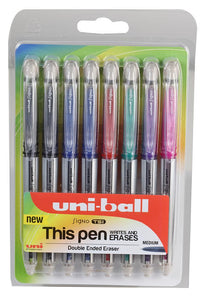 Uni-ball TSI Erasable Rollerball Assorted Colours PK8