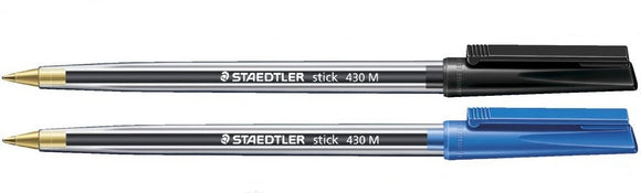 Staedtler Medium 0.5mm Blue & Black Stick Pens Mixed PK100