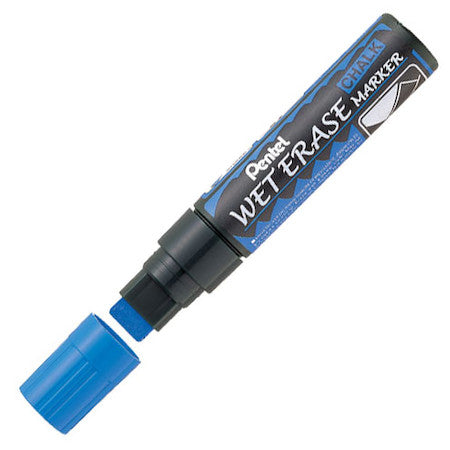 Pentel Wet Erase Pentel Chalk Marker Blue Chisel tip PK12