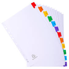 Exacompta 12 Part Printed Mylar Dividers