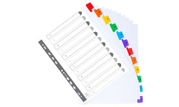 Exacompta 12 Part Printed Dividers A4 Extra Wide