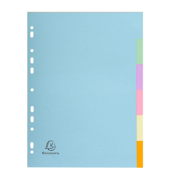 Exacompta 6 Part Coloured Recycled Plain Dividers