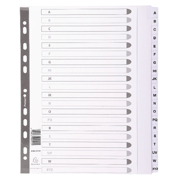 Guildhall 20Part Printed Index Clear Mylar A4 Extra Wide A-Z