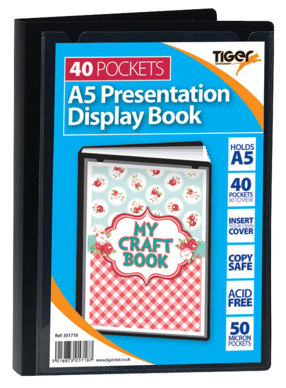 Tiger A5 Presentation Display Book Black 40 Pocket