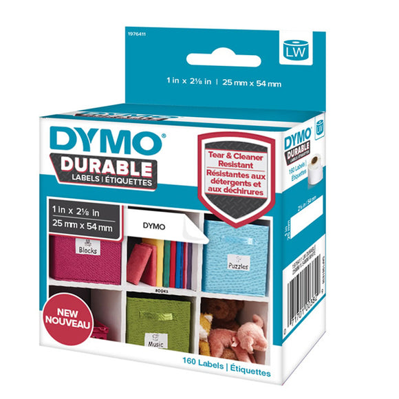 Dymo LW Durable 25mm x 54mm White Poly 160 Labels