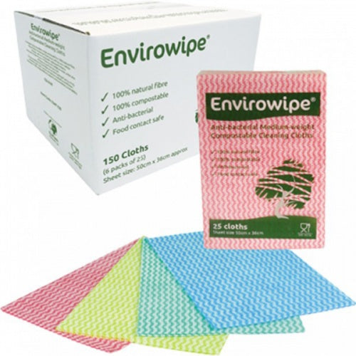 Envirowipe 100% Natural Cleaning Cloths (50x36cm) Blue PK25