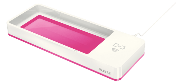 Leitz WOW Desk Organiser with Charger Pink 53651026 (PK1)