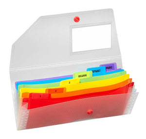 Snopake Rainbow 3 part Expanding Organiser DL