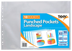 Tiger A3 Punched Pockets Landscape PK10