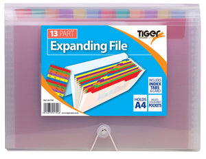 Tiger A4 13 Part Rainbow Expanding File