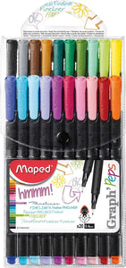 Maped Graphic Fineliners Assorted (Pack 20)