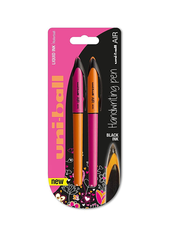 Uni-Ball Air Micro Blister Orange/Pink barrel Black ink PK2