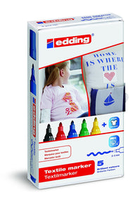 Edding 4500 Textile Marker Assorted  PK5