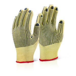 Click Kevlar Medium Weight Dotted Glove Size 8 Pack 10 Pairs