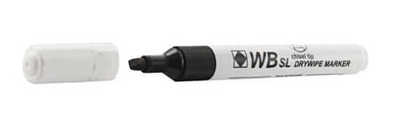 Value Drywipe Marker Chisel Tip Black PK10