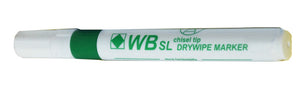 Value Drywipe Marker Chisel Tip Green PK10