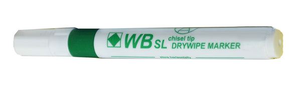 Value Drywipe Marker Chisel Tip Green PK10