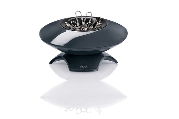 Sigel Paper Clip Dispenser Eyestyle 95x55x95mm D Grey/Black