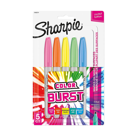 Sharpie Fine Permanent Marker Colour Burst PK5